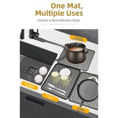 Silikon Spülmatte Spülmatte Küchenzubehör Spülenschutz Matte - Bild 1 von 4