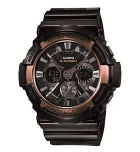 GEBRAUCHTE CASIO G-SHOCK GA-200RG SCHWARZ ROSEGOLD UHR ARMBANDUHR AKZEPTABEL - Bild 1 von 7