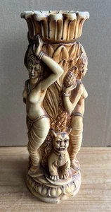 Resin Three Goddesses Balinese Candle Holder Vase H27.5cm - Picture 1 of 5