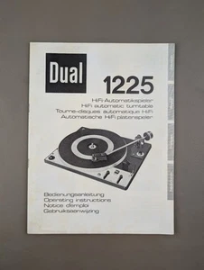 Dual 1225 Turntable Operating Instructions D-1080 - Picture 1 of 3