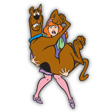 Autocollant autocollant vinyle Scooby Doo/Daphne tenant Scooby coupé pour façonner