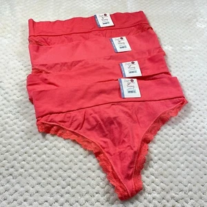 Secret Treasures 4 Pack Wide Band Pink Thong Panties XXL 2X 20 NEW - Picture 1 of 4