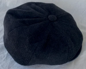 Saks Five Avenue Kaschmir Wolle Zeitungsjunge Cabbie Mütze Made In Italy Schwarz Größe XL - Bild 1 von 4