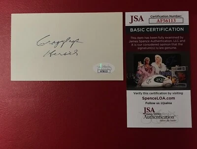 Crazy Legs Hirsch 签名索引卡 JSA 认证亲笔签名洛杉矶公羊队名人堂 '67! — 第 1/4 张图片