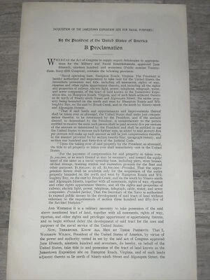 Sitio de exposición Jamestown para fines navales Woodrow Wilson 1917 Foto 1 de 4