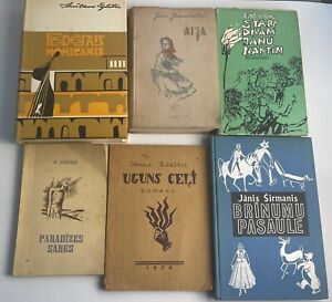 Lot Of 6 Vintage Latvian Books 1950’s-1960’s