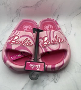 Barbie Slide Sandals Foam Bright Pink Logo Women's Size 9 Flip Flop - Picture 1 of 5