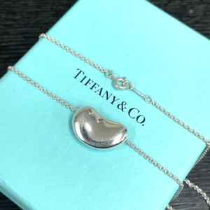 Collana con ciondolo fagiolo Tiffany & Co Elsa Peretti argento sterling 925 grande - Foto 1 di 7
