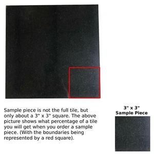 Absolute Black Granite Kitchen Floor Tile About 3x3 SAMPLE PIECE T-46 - Picture 1 of 5