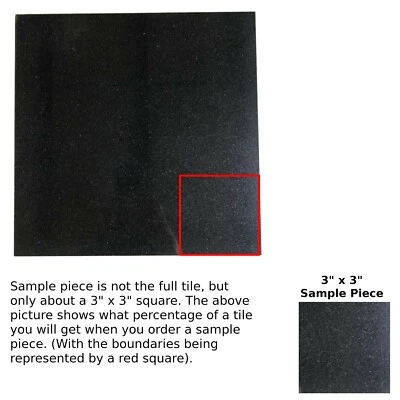 Absolute Black Granite Kitchen Floor Tile About 3x3 SAMPLE PIECE T-46 - Image 1 of 4