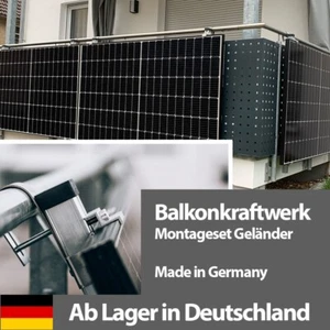 Balkonkraftwerk Halterung Balkon Geländer rund - Bild 1 von 5