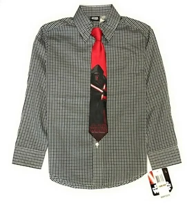 Star Wars Boys' Sith Lord Dress Shirt and Tie, Black - Picture 1 of 3