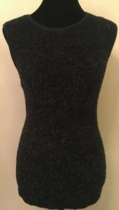 Bloomingdale's Damen Tank Top klein schwarz silber metallic Rundhalsausschnitt Pullover - Bild 1 von 11