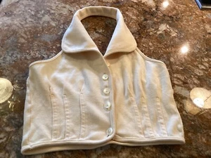 Vintage '74 Sky King & Penny Mellow gelbes Neckholder-Top mit Kragen & Knöpfen 15"C Gr. M - Bild 1 von 6