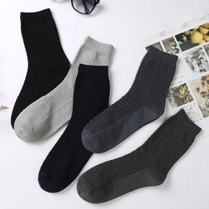 Men Women Bamboo Fiber Socks Middle Tube Socks Casual Business Elastic Sports UK - Picture 1 of 17