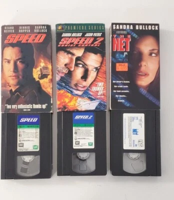 3 pc lot   Speed 1 & 2  The Net  VHS Keanu Reeves Sandra Bullock Action Thriller - Image 1 of 4