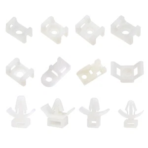 Cable Tie Base Saddle Type Mount Wire Holder Permanently Anchor to Wall Desk - Afbeelding 1 van 9