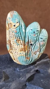 ZUNI SANDRA QUANDELACY  6 Corn Maiden Fetish (Double Sided) Beautiful Matrix - Picture 1 of 9