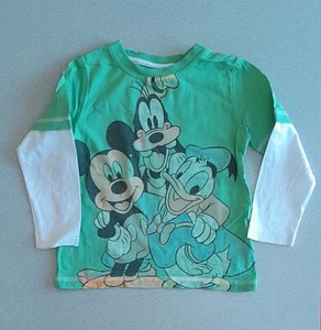Boys George ASDA 100% Cotton Green/White Long Sleeve T-Shirt age 1.5-2 Years - Picture 1 of 1