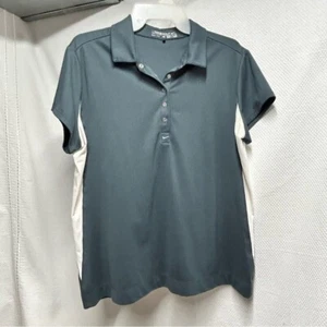 Nike Golf Greenish Gray Short Sleeve Polo Top Womens large - Picture 1 of 6