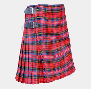 Highland 5 Yards Tartan Kilt Scottish Casual Wear Leather Straps  Kilt For Men's - Picture 1 of 5