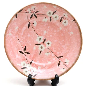 Japanische Pastaschale Teller 9 Zoll Rosa Kirschblüte Keramikschale, Made in Japan - Bild 1 von 9