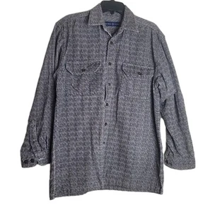 Vintage 90er Fischgrät Cord Jacke Flanell Hemd Herren M Grunge World Island - Bild 1 von 24