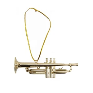 Trompeta miniatura instrumento musical adorno realista banda de jazz músico regalo - Imagen 1 de 2