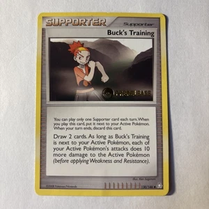 Pokemon Buck's Training 130/146 Legends Awakened Prerelease STAFF Promo LP - Picture 1 of 2