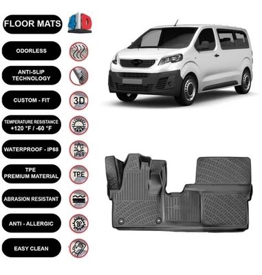 Alfombrillas forro para Peugeot Expert Traveller (2016-2025) impermeables 3D 2 piezas Foto 1 de 4