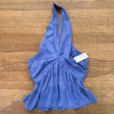 NWT French Connection Whisper Halter Top in Baja Blue – Size XS  b37 - Image 1 of 4