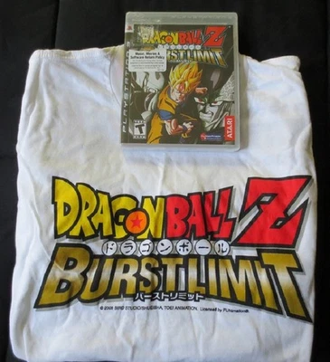 PS3 DRAGON BALL Z BURST LIMIT BRAND NEW FACTORY SEALED BONUS T-SHIRT 2008 RARE - Image 1 of 2