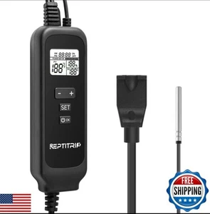 REPTITRIP Reptile Dimming Thermostat with Temperature Probe, Thermostat for R - Picture 1 of 5