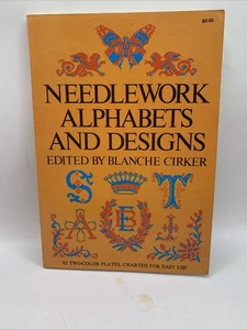 Needlework Alphabets and Designs 82 Two-Color Plates Charted for Easy Use Book - Picture 1 of 2
