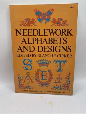 Needlework Alphabets and Designs 82 Two-Color Plates Charted for Easy Use Book - Image 1 of 2