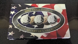 24k Gold Edition Plated 2001 Denver Mint State Quarter Collection Uncirculated - Picture 1 of 16