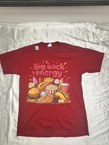 Men’s Medium Big Back Energy Funny Red Tshirt - Picture 1 of 1