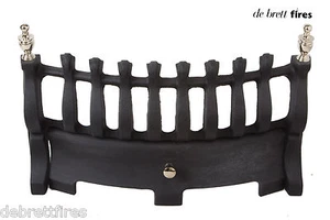 Traste negro 16" 40 cm frente a fuego Blenheim c/w finales de latón pálido para gas eléctrico - Imagen 1 de 3