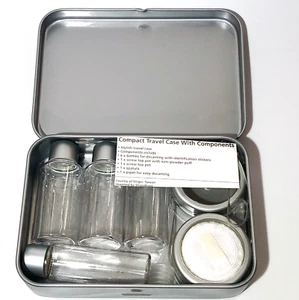 Small Compact Travellers Beauty Case Of Cosmetic Fillable Containers New - Picture 1 of 3