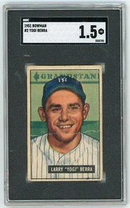 Bowman Yogi Berra 1951 New York Yankees #2 SGC 1,5 buen estado - Imagen 1 de 2