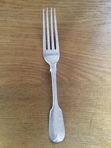 ANTIQUE SOLID SILVER TABLE FORK FIDDLE PATTERN LONDON 1835 - Picture 1 of 4