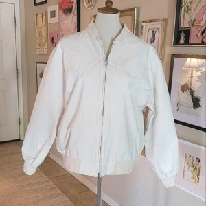 H BAR C CALIFORNIA RANCHWEAR Vintage White Cotton Denim Jacket - Picture 1 of 7