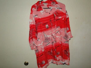 Gallary 4XL 100% Rayon St. Martin Carribbean Sea Button-Down T-shirt - Picture 1 of 3