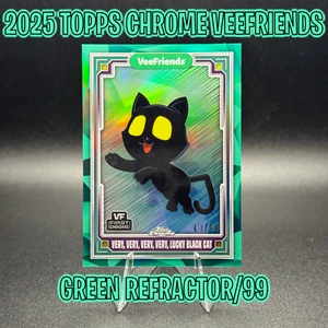 2025 VeeFriends Very Very Very Very Lucky Black Cat Green Refractor /99 - Picture 1 of 2