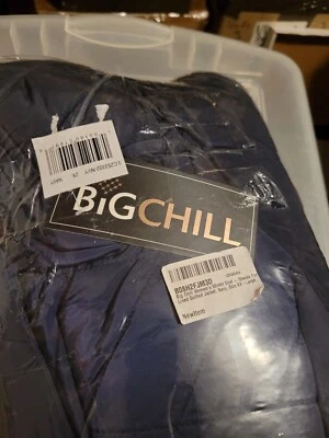 Abrigo acolchado Big Chill para mujer talla grande con capucha y cuello Sherpa sintético 2X azul marino Foto 1 de 4