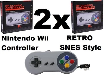 2x TTX Wii Controller RETRO SNES Style MODEL : NXW-761 (849172004276) - [F03] - Image 1 of 2