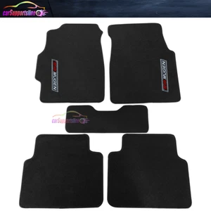 Fit 94-01 Acura Integra Black Nylon Non-slip Floor Mats Carpet 5pcs Set w/ Mugen - Picture 1 of 2