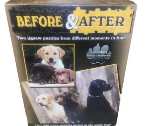 Before & After: LABRADORS Runts to Retrievers (2) 500 Pc Puzzles (Sealed, 2001)