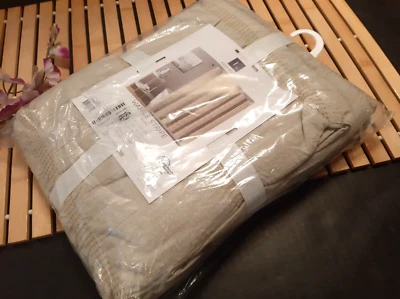 Tenda da doccia Lush Decor tortora/beige a righe waffle 72 x 72 NUOVA vendita al dettaglio $125 - Immagine 1 di 4