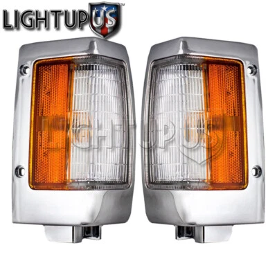 Left Right Pair Chrome Corner Marker Signal Light for 90-97 NISSAN D21 HARDBODY Foto 1 de 2